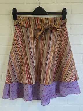 Silk Layered Wrap Skirt